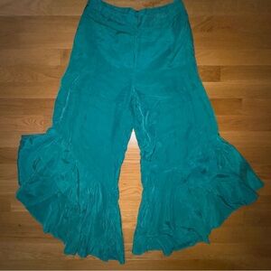 Anthropologie Virginia Ruffled Wide-Leg Ruffled Retro Pants Size 0 High Waist.